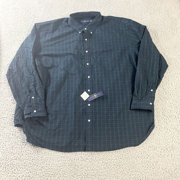 Polo‎ Ralph Lauren Shirt Mens 3XB Blackwatch Plaid Long Sleeve Button Up New - Picture 1 of 2